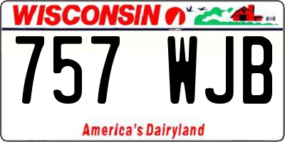 WI license plate 757WJB