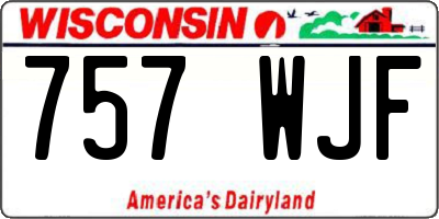 WI license plate 757WJF