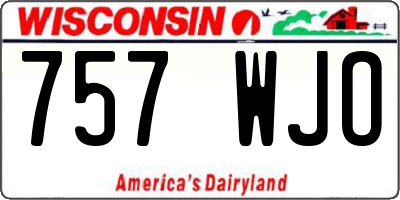 WI license plate 757WJO