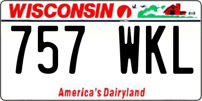 WI license plate 757WKL