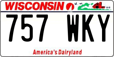 WI license plate 757WKY