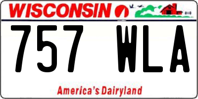 WI license plate 757WLA