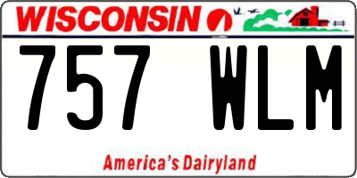 WI license plate 757WLM