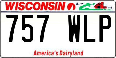 WI license plate 757WLP