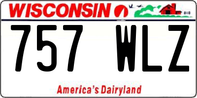 WI license plate 757WLZ