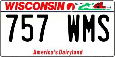 WI license plate 757WMS