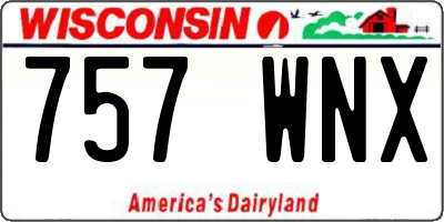 WI license plate 757WNX