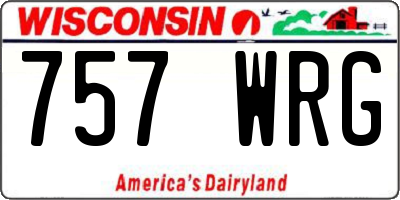 WI license plate 757WRG