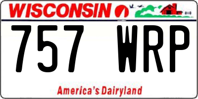 WI license plate 757WRP