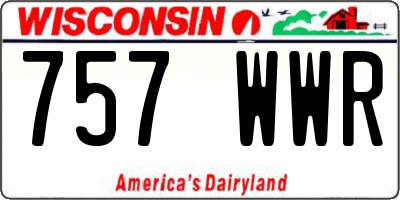 WI license plate 757WWR