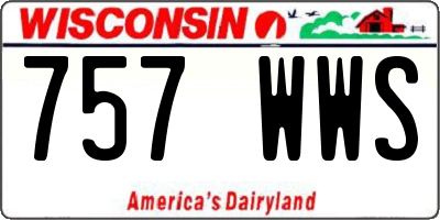 WI license plate 757WWS