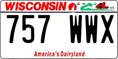WI license plate 757WWX