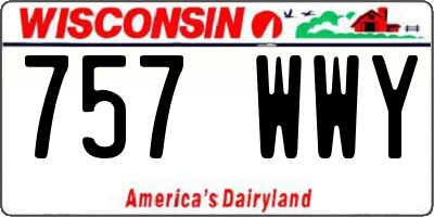 WI license plate 757WWY
