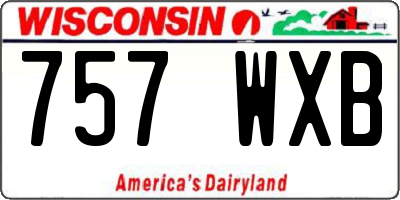 WI license plate 757WXB