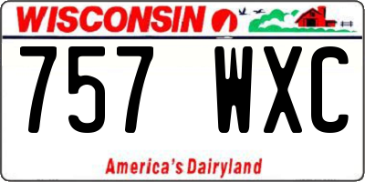 WI license plate 757WXC
