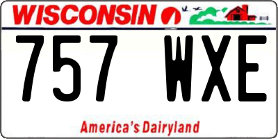 WI license plate 757WXE