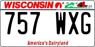 WI license plate 757WXG