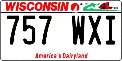 WI license plate 757WXI