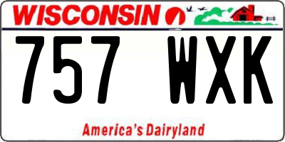 WI license plate 757WXK