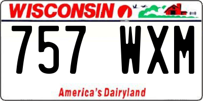 WI license plate 757WXM