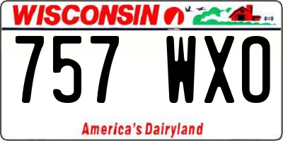 WI license plate 757WXO