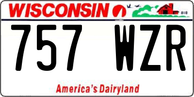 WI license plate 757WZR