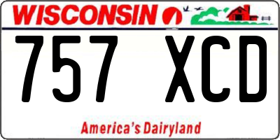 WI license plate 757XCD