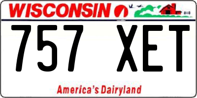 WI license plate 757XET