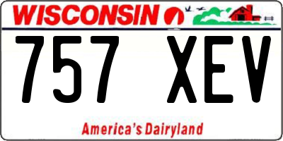 WI license plate 757XEV