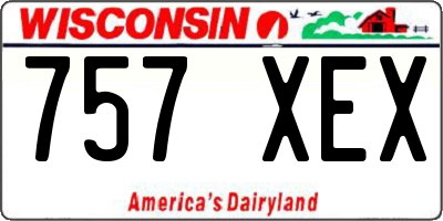 WI license plate 757XEX