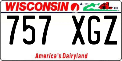 WI license plate 757XGZ