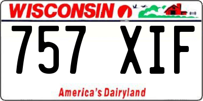 WI license plate 757XIF