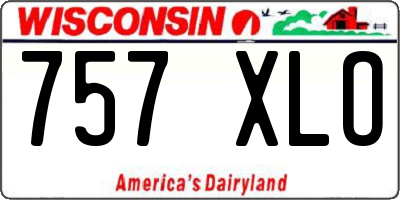 WI license plate 757XLO