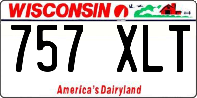 WI license plate 757XLT