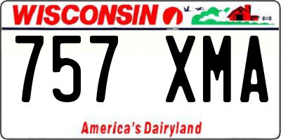 WI license plate 757XMA