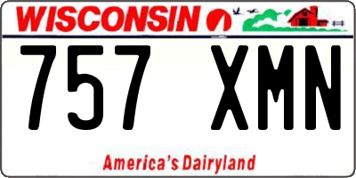 WI license plate 757XMN