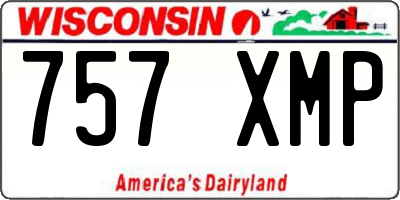WI license plate 757XMP