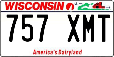 WI license plate 757XMT