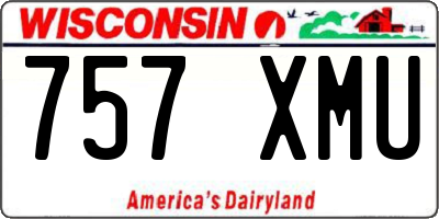 WI license plate 757XMU