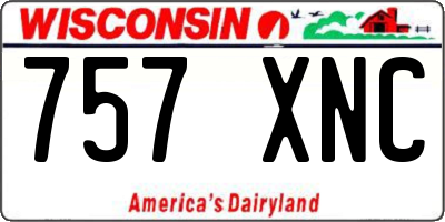 WI license plate 757XNC