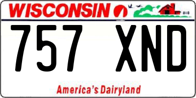 WI license plate 757XND