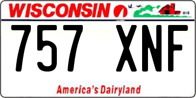 WI license plate 757XNF
