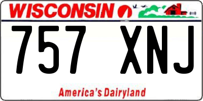WI license plate 757XNJ