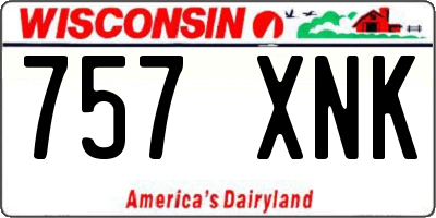 WI license plate 757XNK