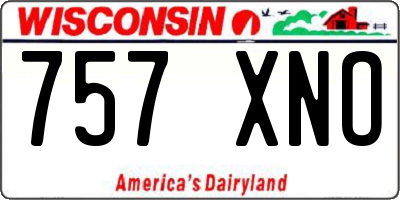 WI license plate 757XNO