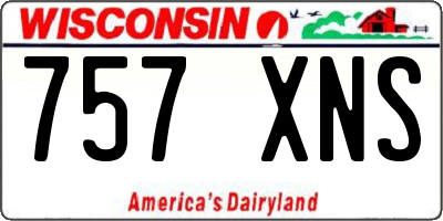 WI license plate 757XNS