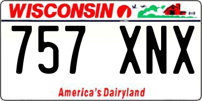 WI license plate 757XNX