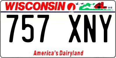 WI license plate 757XNY
