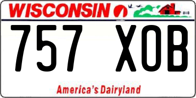 WI license plate 757XOB