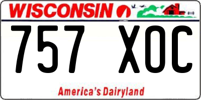 WI license plate 757XOC